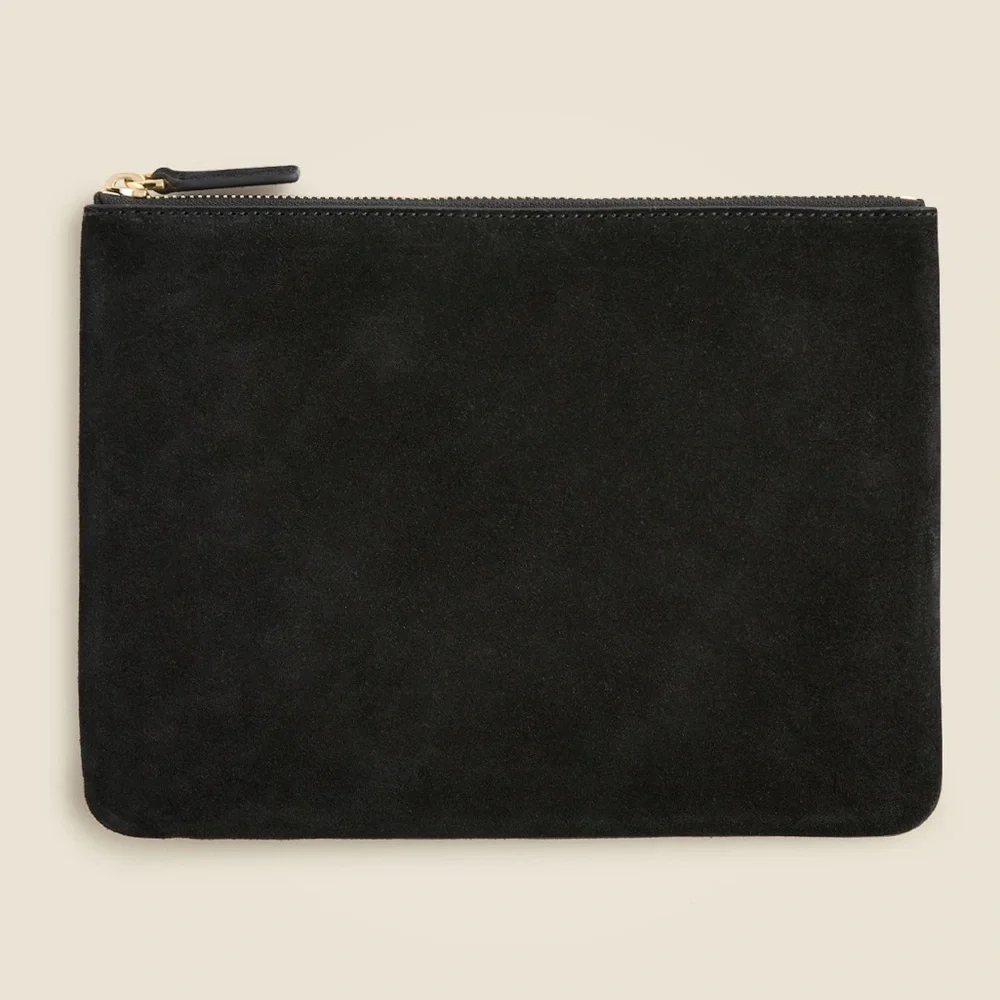 Berkeley Zipper Pouch in Leather and Suede - Picture 1 of 2